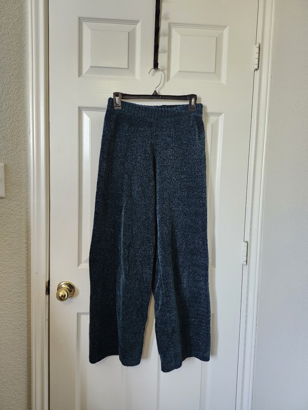 Lulu's Teal Green Wide-Leg Knit Lounge Pants S